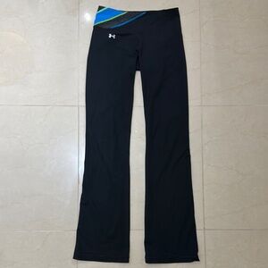Under Armour Black Leggings with Blue and Green Detail